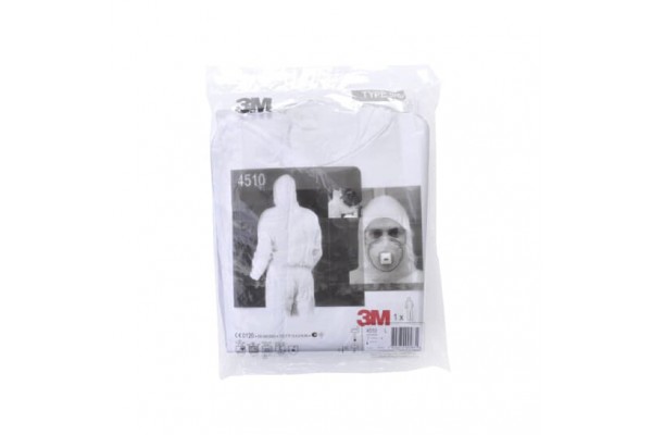 4510 白色帶帽連體防護服