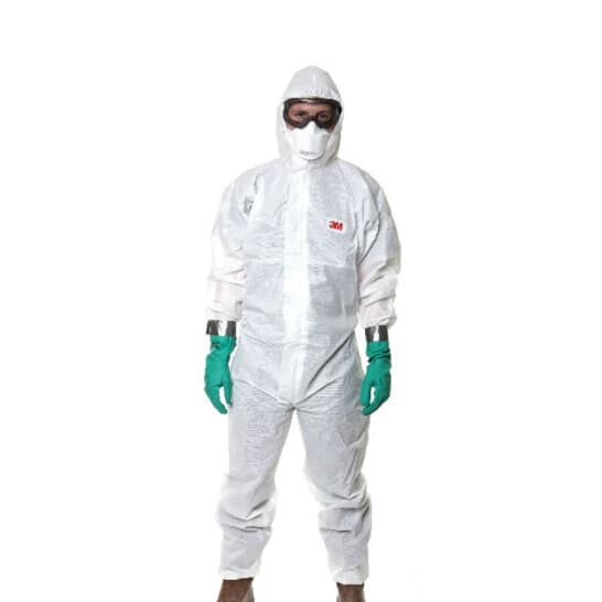 3M 4545 白色帶帽連體防護服